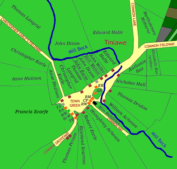 Cumwhitton Village map 1603